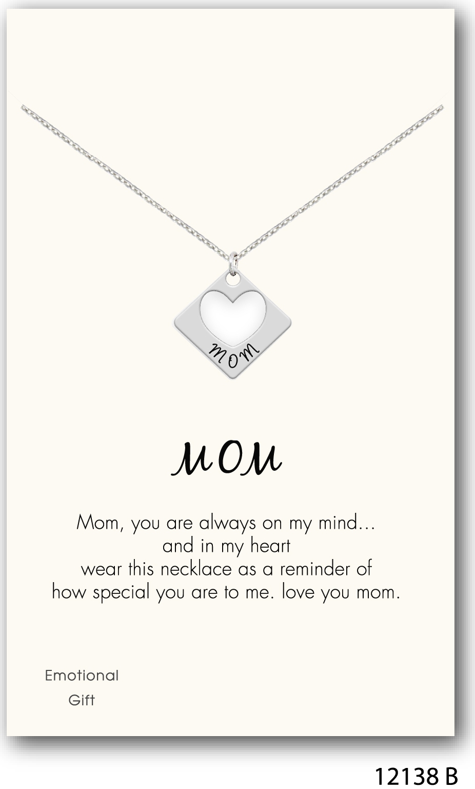 Love mom silver pendant